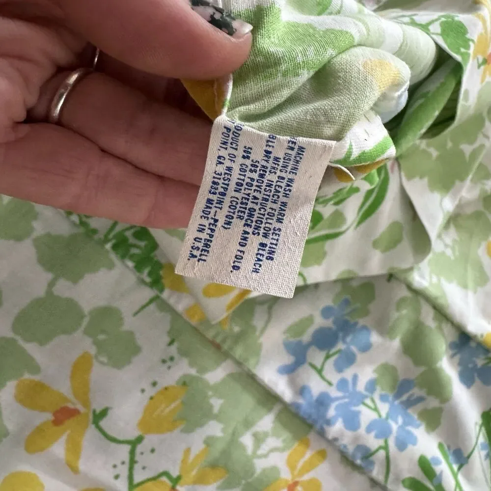 Lady Pepperell Vintage Daisy Poppies Floral Standard Pillow Case Set Of Four